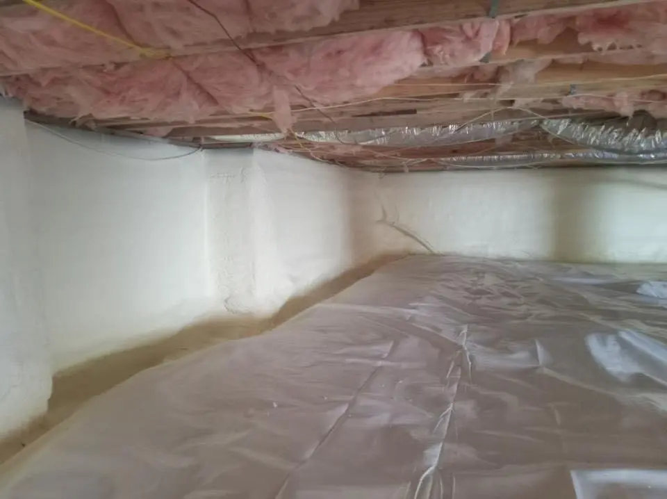 Crawl space encapsulation with closed-cell spray foam for Attic Insulation in Zephyrhills West